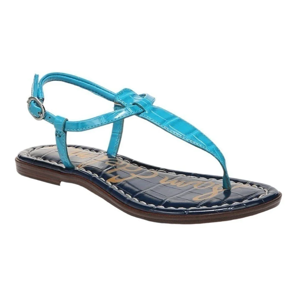 Sam Edelman Kids Agua Azure Suede T-strap Gigi Thong Sandals Size 11